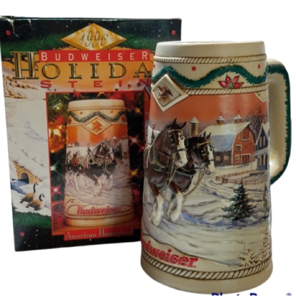 New Budweiser Holiday Stein 1996